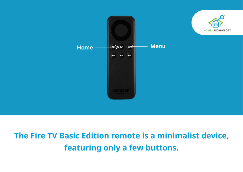 A picture of Fire TV Stick Basic Edition Remote Home and Menu buttons.