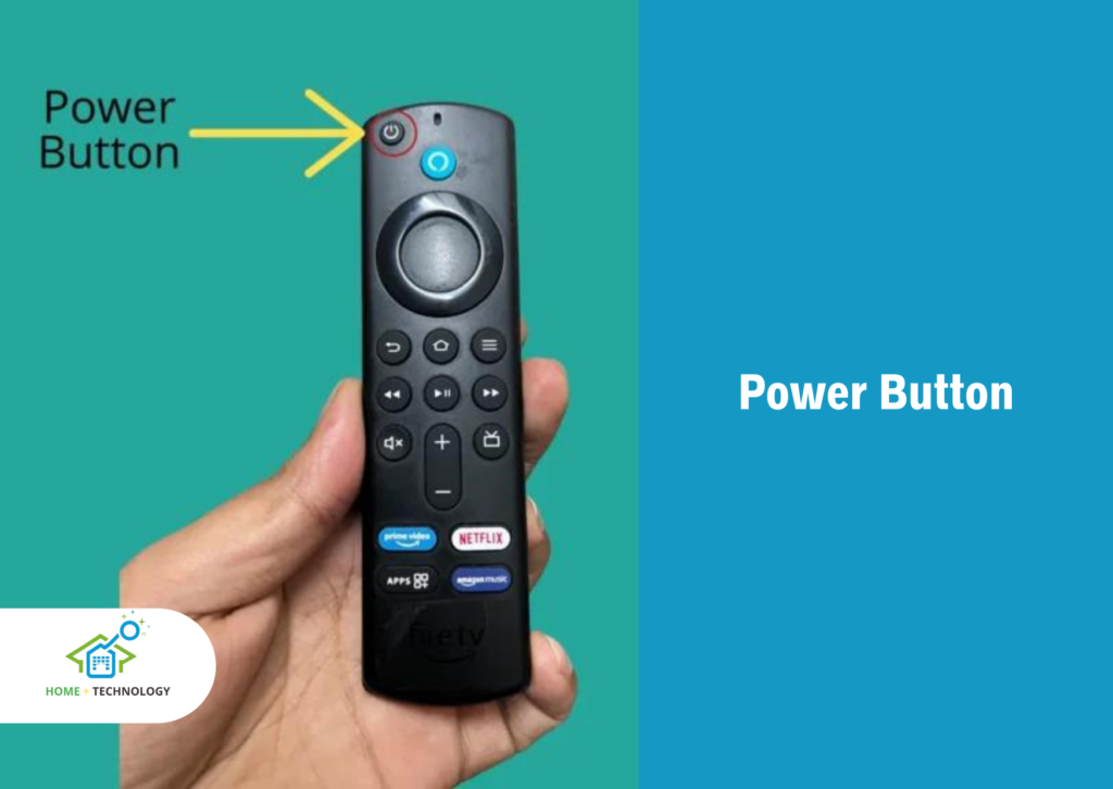 A picture showing firestick's remote power button.