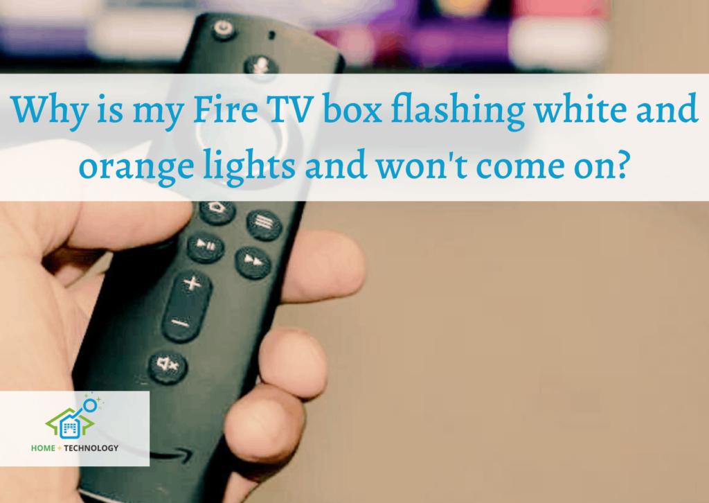 A hand using a Firestick remote in front of the TV.