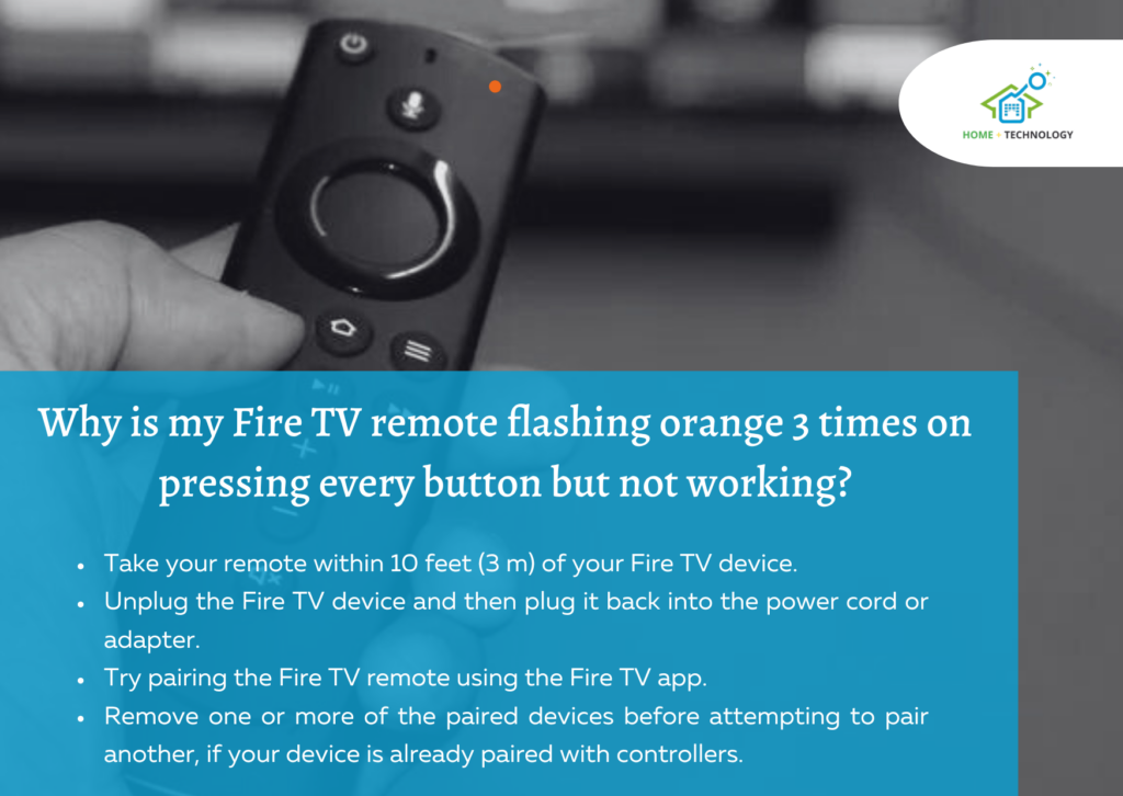 firestick remote flashing orange light 3 times